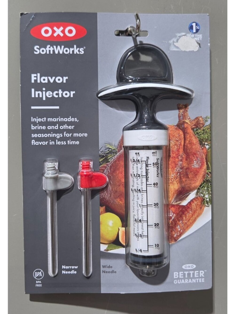 OXO SoftWorks Flavor Injector for Marinades Brine & More w/ Wide & Narrow Needle